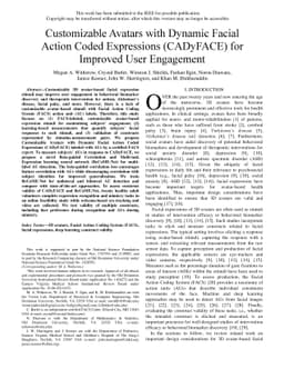 Customizable Avatars with Dynamic Facial Action Coded Expressions
  (CADyFACE) for Improved User Engagement