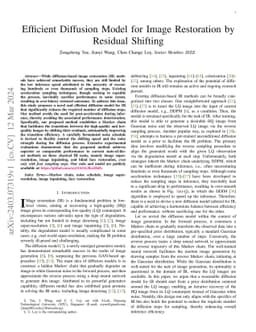 Efficient Diffusion Model for Image Restoration by Residual Shifting