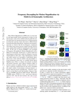 Frequency Decoupling for Motion Magnification via Multi-Level Isomorphic
  Architecture