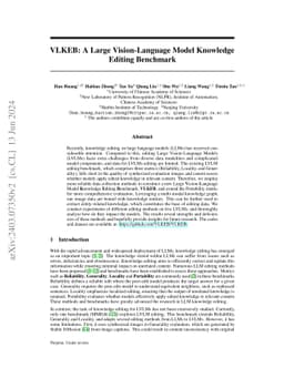 VLKEB: A Large Vision-Language Model Knowledge Editing Benchmark