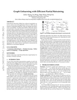 Graph Unlearning with Efficient Partial Retraining
