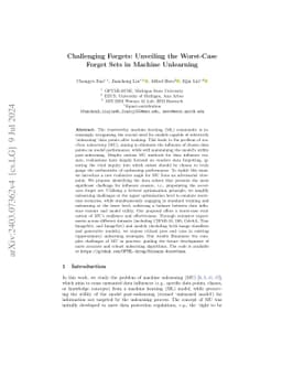 Challenging Forgets: Unveiling the Worst-Case Forget Sets in Machine
  Unlearning