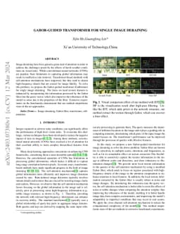 Gabor-guided transformer for single image deraining