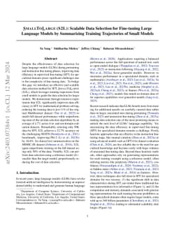 SmallToLarge (S2L): Scalable Data Selection for Fine-tuning Large
  Language Models by Summarizing Training Trajectories of Small Models