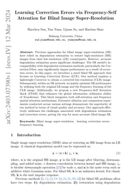 Learning Correction Errors via Frequency-Self Attention for Blind Image
  Super-Resolution