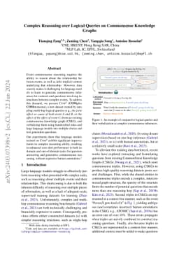 Complex Reasoning over Logical Queries on Commonsense Knowledge Graphs