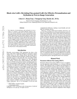 Block-wise LoRA: Revisiting Fine-grained LoRA for Effective
  Personalization and Stylization in Text-to-Image Generation