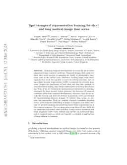 Spatiotemporal Representation Learning for Short and Long Medical Image
  Time Series