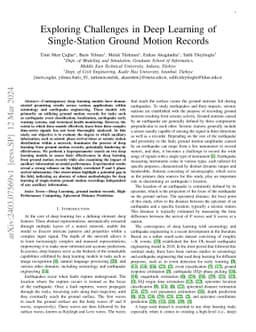 Exploring Challenges in Deep Learning of Single-Station Ground Motion Records