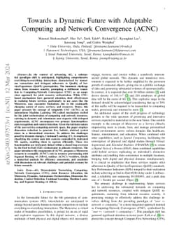Towards a Dynamic Future with Adaptable Computing and Network
  Convergence (ACNC)