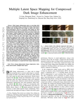 Multiple Latent Space Mapping for Compressed Dark Image Enhancement