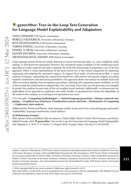 generAItor: Tree-in-the-Loop Text Generation for Language Model
  Explainability and Adaptation