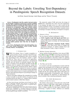 Beyond the Labels: Unveiling Text-Dependency in Paralinguistic Speech
  Recognition Datasets