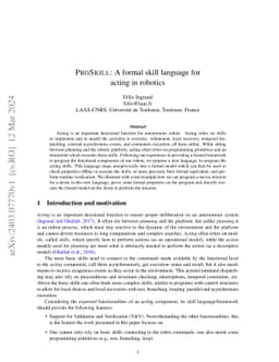 PROSKILL: A formal skill language for acting in robotics