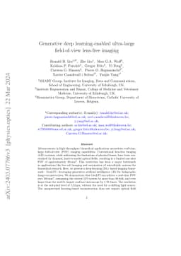 Generative deep learning-enabled ultra-large field-of-view lens-free
  imaging