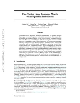 Fine-tuning Large Language Models with Sequential Instructions