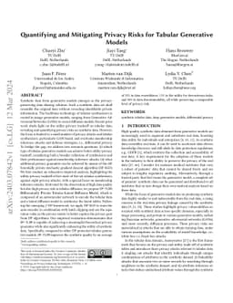 Quantifying and Mitigating Privacy Risks for Tabular Generative Models