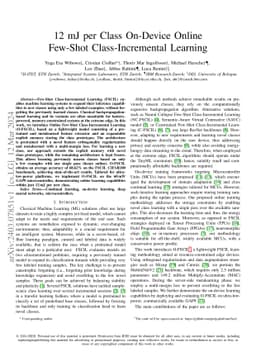 12 mJ per Class On-Device Online Few-Shot Class-Incremental Learning