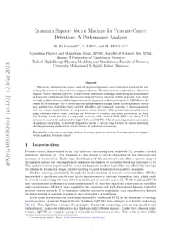 Quantum Support Vector Machine for Prostate Cancer Detection: A
  Performance Analysis