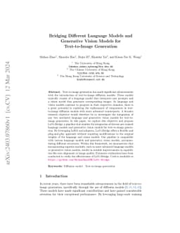 Bridging Different Language Models and Generative Vision Models for
  Text-to-Image Generation