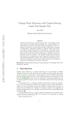 Change Point Detection with Copula Entropy based Two-Sample Test