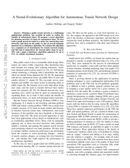 A Neural-Evolutionary Algorithm for Autonomous Transit Network Design