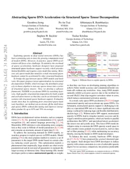 Abstracting Sparse DNN Acceleration via Structured Sparse Tensor
  Decomposition