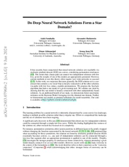 Do Deep Neural Network Solutions Form a Star Domain?
