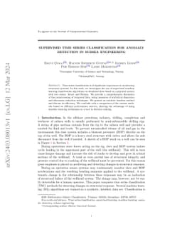 Supervised Time Series Classification for Anomaly Detection in Subsea
  Engineering