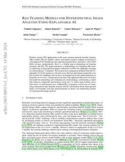 Red Teaming Models for Hyperspectral Image Analysis Using Explainable AI