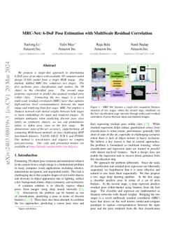 MRC-Net: 6-DoF Pose Estimation with MultiScale Residual Correlation