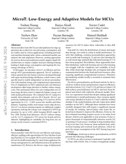 MicroT: Low-Energy and Adaptive Models for MCUs