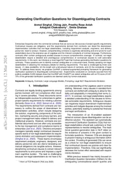 Generating Clarification Questions for Disambiguating Contracts