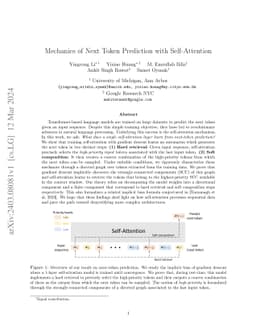 Mechanics of Next Token Prediction with Self-Attention