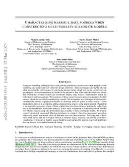 Characterising harmful data sources when constructing multi-fidelity
  surrogate models