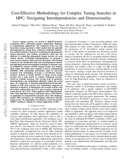 Cost-Effective Methodology for Complex Tuning Searches in HPC:
  Navigating Interdependencies and Dimensionality