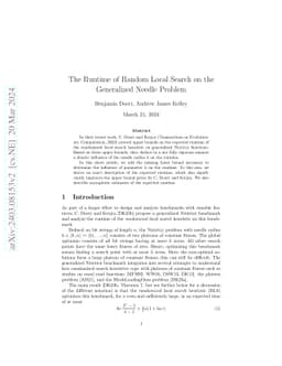 The Runtime of Random Local Search on the Generalized Needle Problem