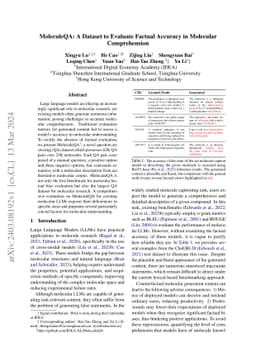 MoleculeQA: A Dataset to Evaluate Factual Accuracy in Molecular
  Comprehension
