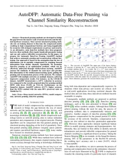 AutoDFP: Automatic Data-Free Pruning via Channel Similarity
  Reconstruction