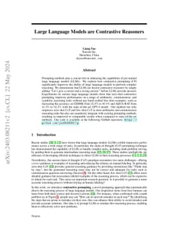Large Language Models are Contrastive Reasoners
