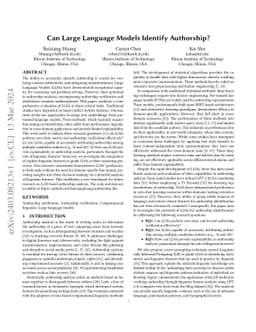 Can Large Language Models Identify Authorship?