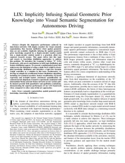 LIX: Implicitly Infusing Spatial Geometric Prior Knowledge into Visual Semantic Segmentation for Autonomous Driving