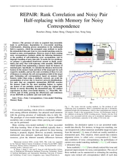 REPAIR: Rank Correlation and Noisy Pair Half-replacing with Memory for
  Noisy Correspondence