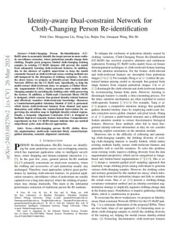 Identity-aware Dual-constraint Network for Cloth-Changing Person
  Re-identification
