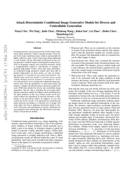 Attack Deterministic Conditional Image Generative Models for Diverse and
  Controllable Generation