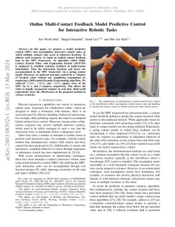 Online Multi-Contact Feedback Model Predictive Control for Interactive
  Robotic Tasks