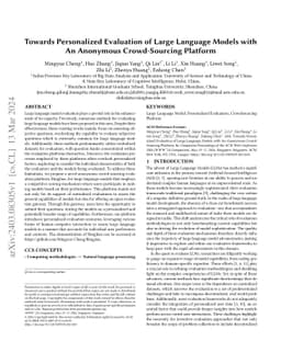 Towards Personalized Evaluation of Large Language Models with An
  Anonymous Crowd-Sourcing Platform