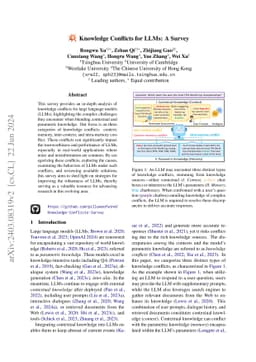 Knowledge Conflicts for LLMs: A Survey