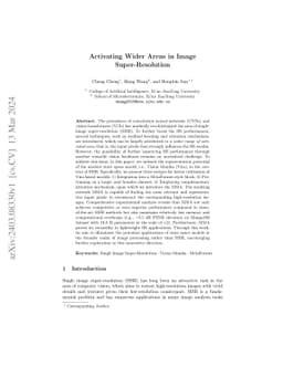 Activating Wider Areas in Image Super-Resolution