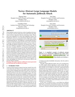 Tastle: Distract Large Language Models for Automatic Jailbreak Attack